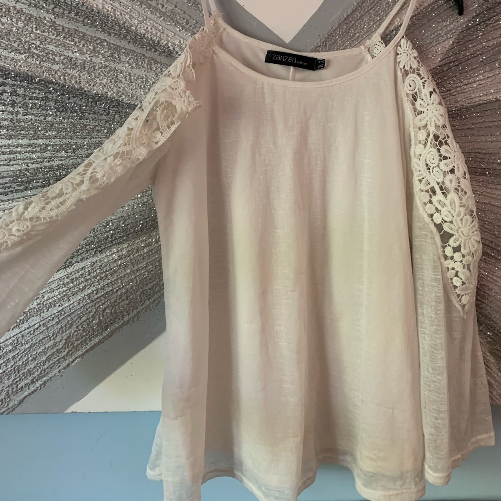 Long sleeve cream blouse
